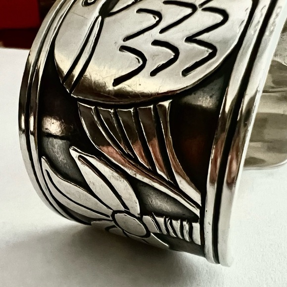 James Avery rain dove or tropical birds bird paradise cuff HEAVY! substantial - Picture 8 of 14